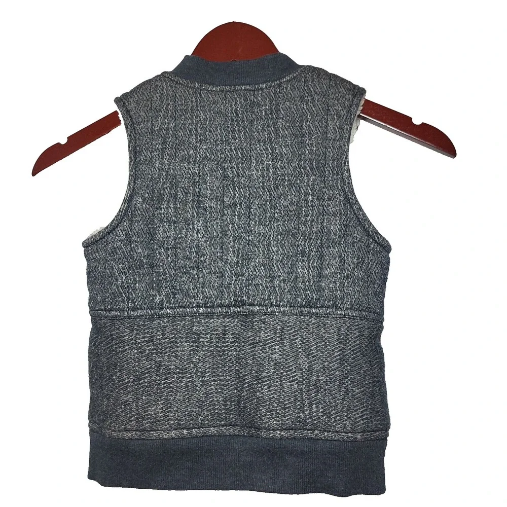 Genuine Kids by OshKosh Blue Knit Zip Front Sherpa Lined Vest Front Pockets 5T‎